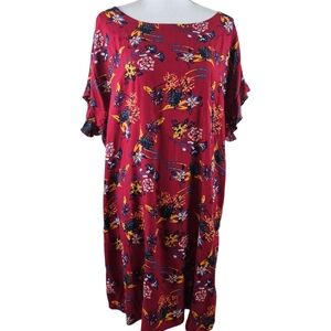 Beachlunchlounge Casual Floral Shift Dress In XL